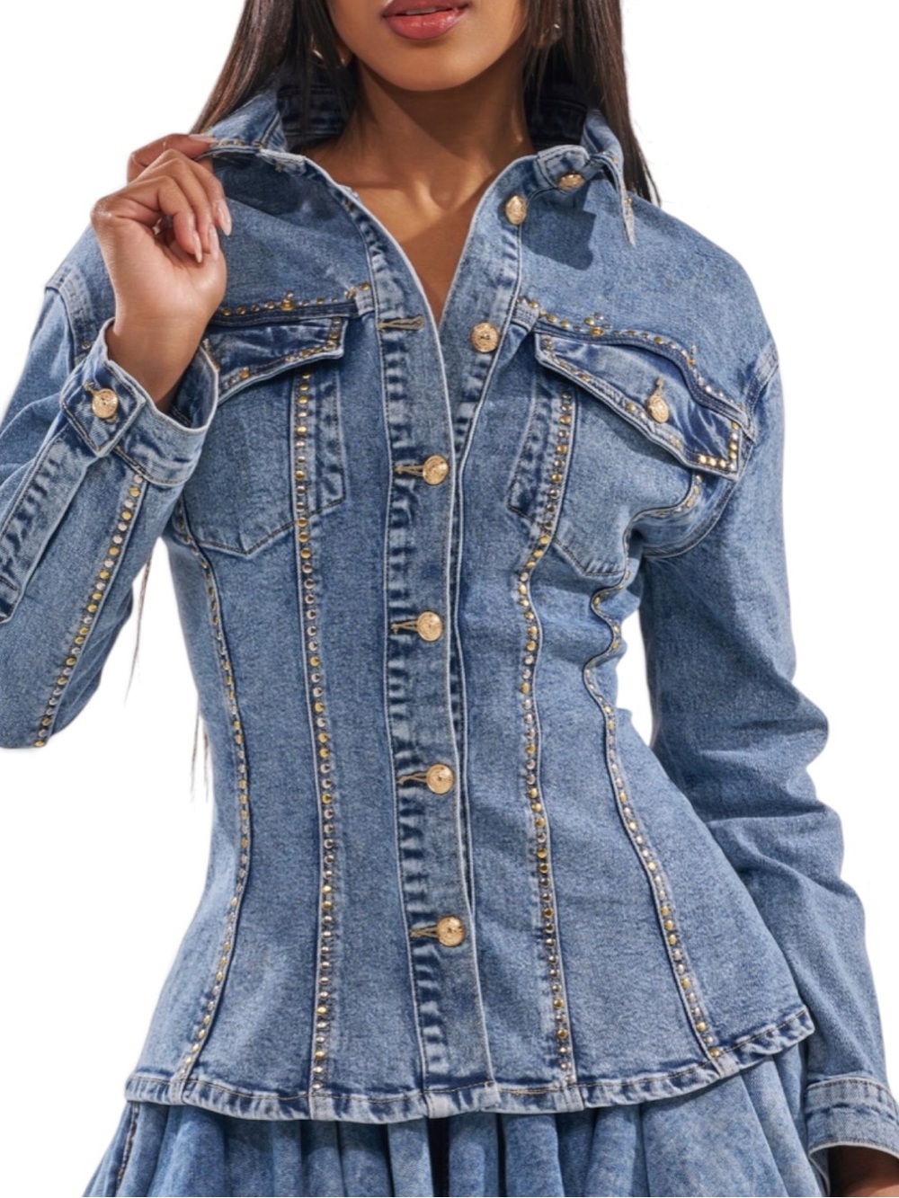 🔥🔥AKIRA SHOULD'VE KNOWN BETTER STUDDED DENIM JACKET
